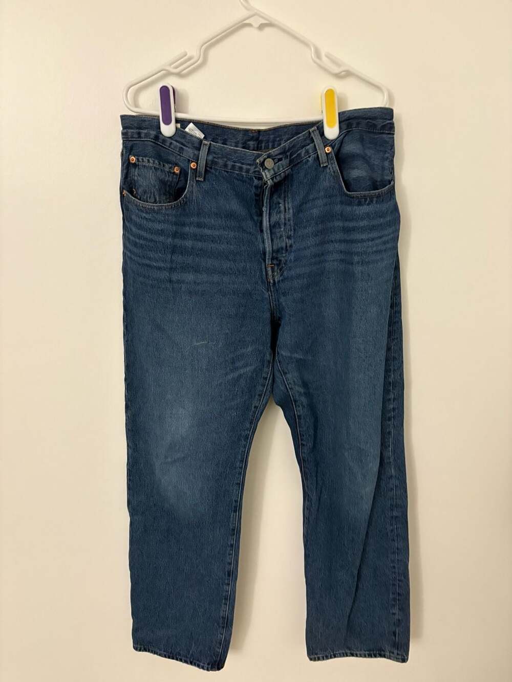 Levi's Premium 501 '90s Dark Wash Button Fly Straight Leg Jeans